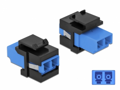 Delock Keystone Module LC Duplex female to LC Duplex female blue / black