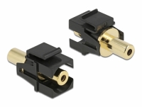 Delock Keystone Module stereo jack female 3.5 mm 3 pin to stereo jack female 3.5 mm 3 pin gold plated black