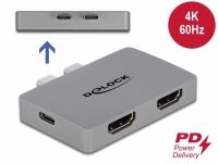 Delock Dual HDMI Adapter with 4K 60 Hz and PD 3.0 for MacBook