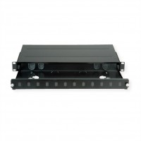 ROLINE FO Panel 19" unloaded, 12x Ports SC(Simplex)/LC(Duplex), black