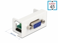 Delock Easy 45 Modul D-Sub 9 Pin Buchse zu 6 Pin Terminalblock 22,5 x 45 mm