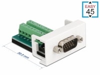 Delock Easy 45 Modul VGA Stecker zu 16 Pin Terminalblock 22,5 x 45 mm