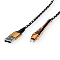 ROLINE GOLD Lightning to USB Cable for iPhone, iPod, iPad, with Smartphone suppo