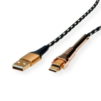 ROLINE GOLD USB 2.0 Cable, C - A, M/M, with Smartphone support function, 1 m