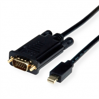 ROLINE Cable MiniDisplayPort - VGA, Mini DP M - VGA M, black, 2 m