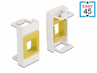 Delock Easy 45 Module Keystone Holder 22.5 x 45 mm, white / yellow