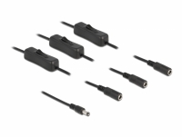Delock Cable DC 5.5 x 2.1 mm male to 3 x DC female with switch 1 m