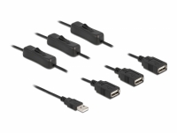 Delock Cable USB Type-A male to 3 x USB Type-A female with switch 1 m