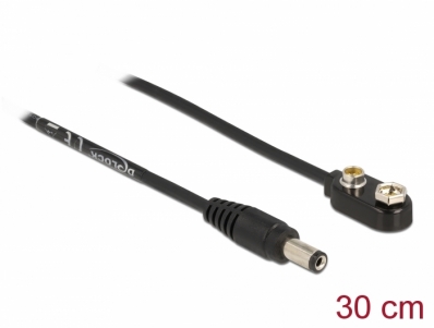 Delock DC Power Cable 5.5 x 2.1 mm male to connection for Block Battery 9 V