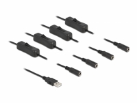 Delock Cable USB Type-A male to 4 x DC 5.5 x 2.1 mm female with switch 1 m