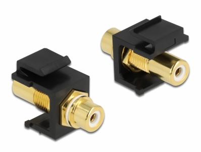 Delock Keystone Module RCA female > RCA female gold plated white / black