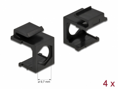 Delock Keystone cover black with 9.7 mm hole 4 pieces