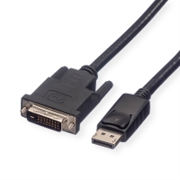 ROLINE DisplayPort Cable, DP-DVI (24+1), LSOH, M/M, black, 1 m