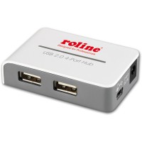 ROLINE USB 2.0 Hub "Black and White", 4 Ports, with Power Supply