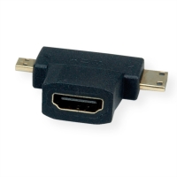 VALUE HDMI T-Adapter, HDMI - HDMI Mini + HDMI Micro