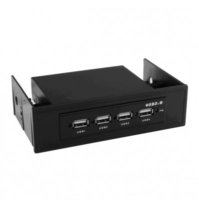 VALUE Internal USB 2.0 Hub, for Type 3.5/5.25 Bay, 4 Ports, black