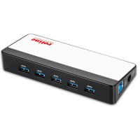 ROLINE USB 3.0 Hub "Black &amp; White", 7 Ports, with Power Supply