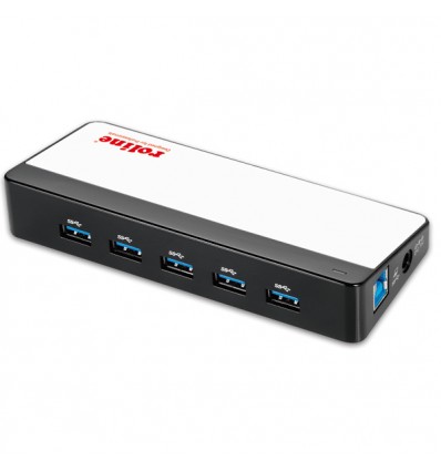 ROLINE USB 3.0 Hub "Black &amp; White", 7 Ports, with Power Supply