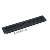 Value 19” Rack Front Ventilation Panel, 2U, Metal, RAL 9005 black