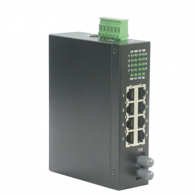 ROLINE Industrial Switch, 7x RJ-45, 1x ST, unmanaged