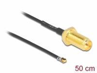 Delock Antenna Cable RP-SMA jack bulkhead to MHF® 4L LK plug 1.37 50 cm thread length 10 mm