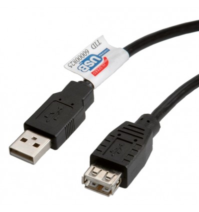 ROLINE USB 2.0 Cable, Type A-A, M/F 0.8 m