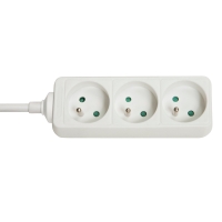 Lindy 3-Way French Schuko Mains Power Extension, White