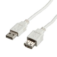 VALUE USB 2.0 Cable, Type A-A, M/F 1.8 m
