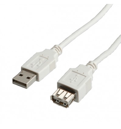 VALUE USB 2.0 Cable, Type A-A, M/F 1.8 m