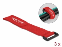 Delock Hook-and-loop cable tie with loop L 280 x W 38 mm red 3 pieces