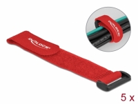 Delock Hook-and-loop cable tie with loop L 190 x W 25 mm red 5 pieces