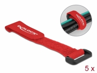 Delock Hook-and-loop cable tie with loop L 150 x W 20 mm red 5 pieces