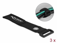 Delock Hook-and-loop cable tie with Loop and Fastening Eyelet L 280 x W 38 mm black 3 pieces