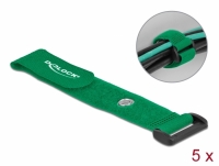 Delock Hook-and-loop cable tie with Loop and Fastening Eyelet L 190 x W 25 mm green 5 pieces