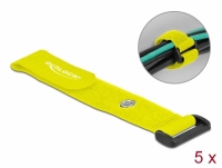 Delock Hook-and-loop cable tie with Loop and Fastening Eyelet L 190 x W 25 mm yellow 5 pieces