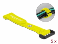 Delock Hook-and-loop cable tie with Loop and Fastening Eyelet L 150 x W 20 mm yellow 5 pieces