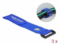 Delock Hook-and-loop cable tie with Loop and Fastening Eyelet L 280 x W 38 mm blue 3 pieces