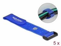 Delock Hook-and-loop cable tie with Loop and Fastening Eyelet L 190 x W 25 mm blue 5 pieces