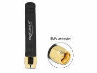 Delock LPWAN 868 MHz Antenna SMA plug 1.6 dBi omnidirectional fixed black