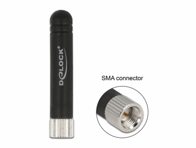 Delock ISM 433 MHz Antenna SMA plug -0.5 dBi omnidirectional flexible black