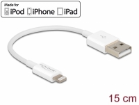 Delock USB data and power cable for iPhone™, iPad™, iPod™ white 15 cm