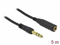 Delock Stereo Jack Extension Cable 6.35 mm 3 pin male to female 5 m black