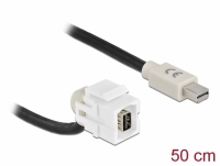 Delock Keystone Module mini DisplayPort female 110° > mini DisplayPort male with cable white