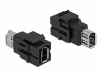 Delock Keystone Module FireWire 6 pin female to FireWire 6 pin female black