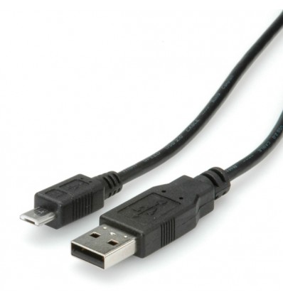 ROLINE USB 2.0 Cable, USB Type A M - Micro USB B M 0.8 m