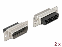 Delock D-Sub HD 26 pin crimp male, metal, 2 pieces