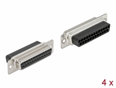 Delock D-Sub 25 pin crimp female, metal, 4 pieces