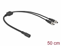 Delock DC Splitter Cable 5.5 x 2.1 mm 1 x female to 2 x male screwable