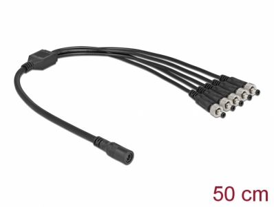 Delock DC Splitter Cable 5.5 x 2.1 mm 1 x female to 5 x male screwable