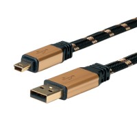 ROLINE GOLD USB 2.0 Cable, Type A - 5-Pin Mini 0.8 m